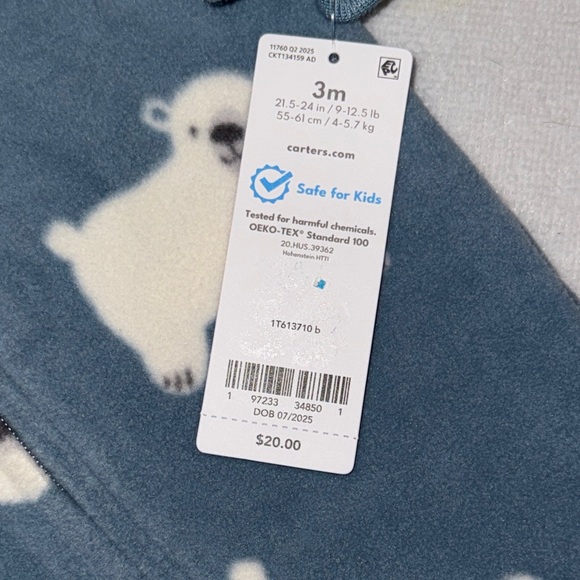 Carter's Gray Polar Bear Footie - Picture 4 of 6